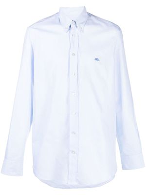 ETRO chemise boutonnée à logo brodé - Bleu