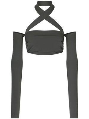 Dolce & Gabbana haut crop à dos nu KIM DOLCE&GABBANA - Gris