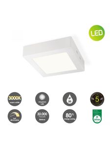 Light depot - LED plafondlamp Ska vierkant 17 - wit - Outlet