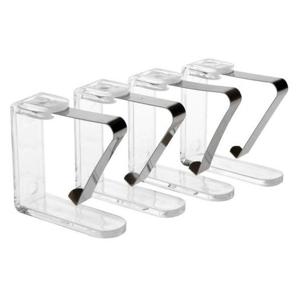 Tafelkleed klemmen - 4x stuks - transparant - Tafelkleedklemmetjes - 4.5 x 4.5 cm