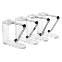 Tafelkleed klemmen - 4x stuks - transparant - Tafelkleedklemmetjes - 4.5 x 4.5 cm
