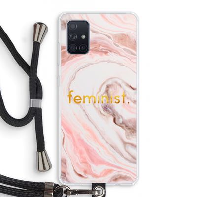 Feminist: Samsung Galaxy A71 Transparant Hoesje met koord