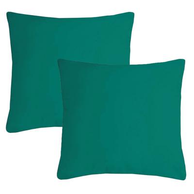 Stof Textile sierkussen Nelson - 2x - emerald groen - 40 x 40 cm - bank kussens - polyester