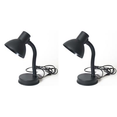 Gerimport Bureaulamp - 2x stuks - zwart - 16 x 12 x 30 cm - buigbare leeslamp Gerimport Bureaulamp - 2x stuks - zwart - 16 x 12 x 30 cm - buigbare leeslamp