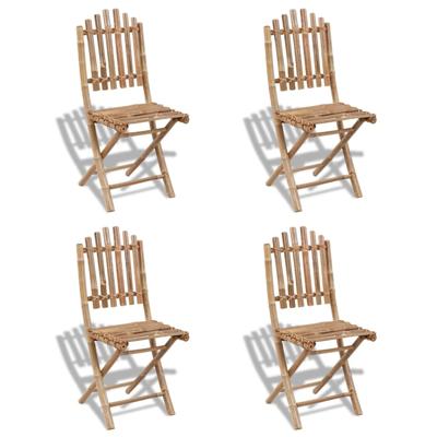 Tuinstoelen inklapbaar 4 st bamboe