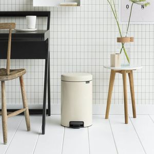 Brabantia newIcon pedaalemmer 12 liter met kunststof binnenemmer - Almond