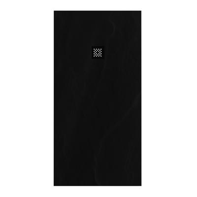 Douchebak Sanitop Just Creating Relievo Crag 90x180 cm Mat Zwart Topa