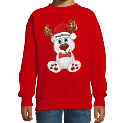 Bellatio Decorations Kersttrui - sweater - voor jongens / meisjes - Merry Christmas - rood