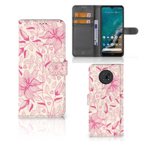 Nokia G50 Hoesje Pink Flowers - thumbnail