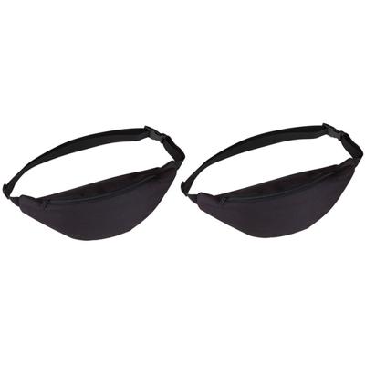 Heuptasje/buideltasje - 2x - zwart - 35 x 15 cm - Festivaltasjes outdoor - Fanny pack - polyester