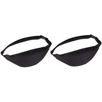 Heuptasje/buideltasje - 2x - zwart - 35 x 15 cm - Festivaltasjes outdoor - Fanny pack - polyester