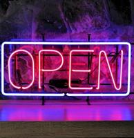 Open Neon Verlichting Groot Model 80 x 40 cm
