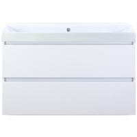 Maxx XL Badmeubelset 100 cm - Wit Hoogglans - Wastafel Just Zonder Kraangat