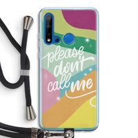 Don't call: Huawei P20 Lite (2019) Transparant Hoesje met koord