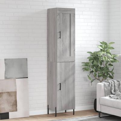 Hoge kast 34,5x34x180 cm bewerkt hout grijs sonoma eikenkleurig