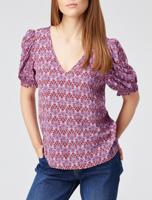 Only Onlnova Life Vis S/s Blair Top Aop T-shirt Korte Mouw Dewberry 615 Cayo