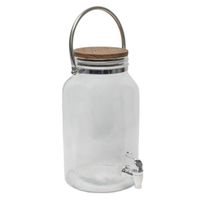 Drankdispenser/limonadedispenser - 6L - glas - 18 x 21 x 31 cm