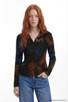 Geknoopt T-shirt met dierenprint - GREEN - XS