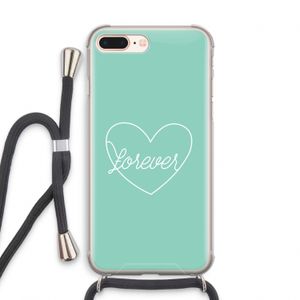 Forever heart pastel: iPhone 8 Plus Transparant Hoesje met koord