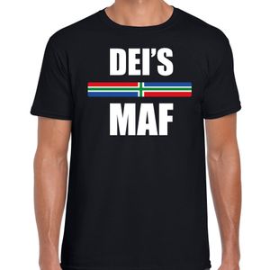 Gronings dialect shirt Deis maf met Groningense vlag zwart voor heren 2XL  -