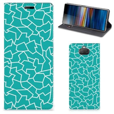Sony Xperia 10 | Bookcase | Cracks Blue