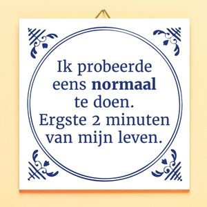 Tegeltje Ik probeerde eens normaal te doen