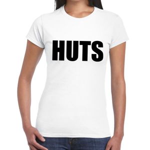 HUTS tekst t-shirt wit voor dames