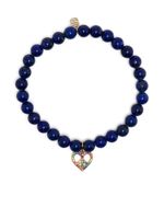 Sydney Evan bracelet Peace Cœur en or 14ct serti de pierres - Bleu