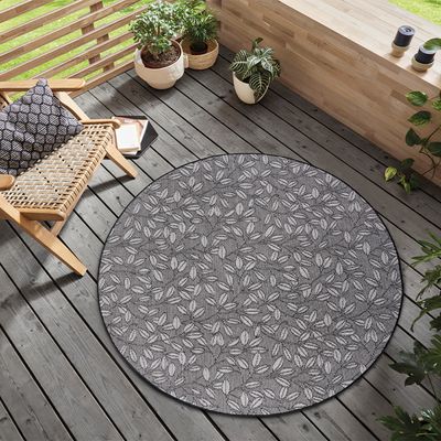 Rond Buitenkleed Twig Nature - Zwart Bohemian Vloerkleed - 123vloerkleed.nl is de online webshop voor vloerkleden en woonaccessoires.