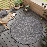 Rond Buitenkleed Twig Nature - Zwart Bohemian Vloerkleed - 123vloerkleed.nl is de online webshop voor vloerkleden en woonaccessoires. - thumbnail