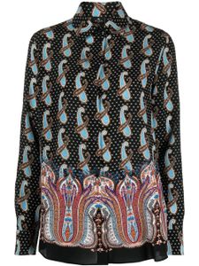 ETRO paisley-print silk shirt - Noir