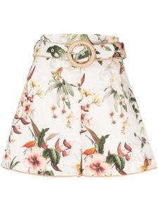 ZIMMERMANN short Lexi en lin à fleurs - Tons neutres