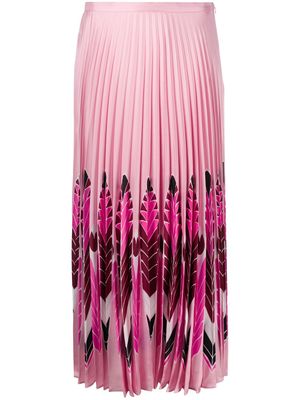 Valentino Garavani jupe plissée mi-longue imprimée - Rose