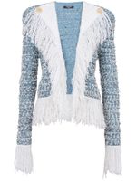 Balmain veste à franges - Bleu