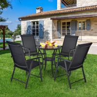 Set van 2 Tuinstoelen met Weerbestendige Stof met Hoge Rug Vouwstoel Balkonstoel Patio Stoel Set van 2 Tuinstoelen met Weerbestendige Stof met Hoge Rug Vouwstoel Balkonstoel Patio Stoel
