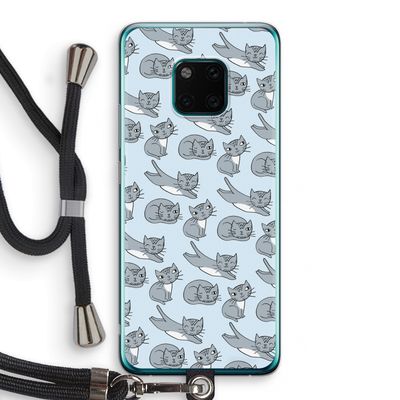 Poezen: Huawei Mate 20 Pro Transparant Hoesje met koord