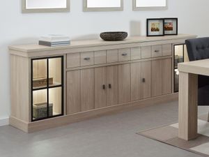 Dressoir ORANO 5 deuren 3 lades olm bruin