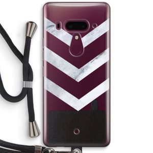 Marmeren pijlen: HTC U12+ Transparant Hoesje met koord