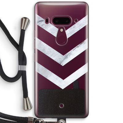 Marmeren pijlen: HTC U12+ Transparant Hoesje met koord