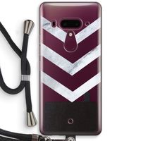 Marmeren pijlen: HTC U12+ Transparant Hoesje met koord
