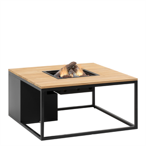 Cosiloft vuurtafel 100 x 100 cm. black - teak