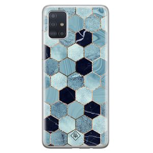 Samsung Galaxy A71 siliconen hoesje - Blue cubes
