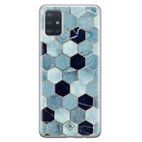 Samsung Galaxy A71 siliconen hoesje - Blue cubes