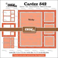 Crealies • cardzz frame & inlays vicky (3 vierkantjes en 2 rechthoeken)
