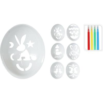 Paaseieren schilderen sjablonen met stiften - hobby - eieren kleuren - kunststof - 6 variaties