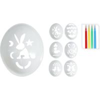 Paaseieren schilderen sjablonen met stiften - hobby - eieren kleuren - kunststof - 6 variaties