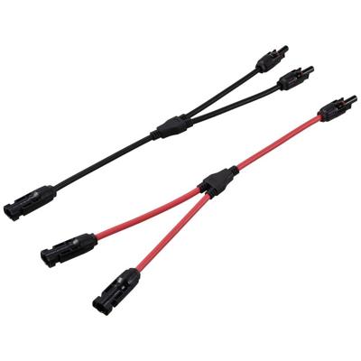 Telkens 1x parallelle PV-stekker naar 2x bus + bus naar 2x stekker TC-12195656 Zwart, Rood TRU COMPONENTS Inhoud: 2 stuk(s)