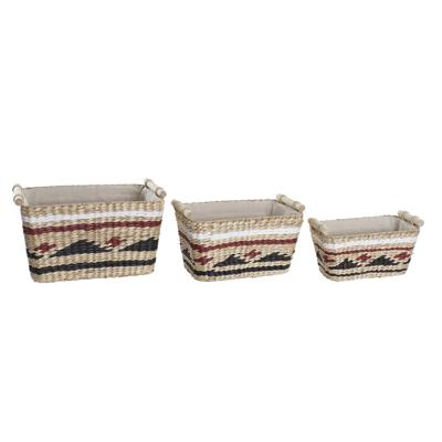 Mandenset DKD Home Decor Polyester Koloniaal Vezel (39 x 27 x 24 cm)