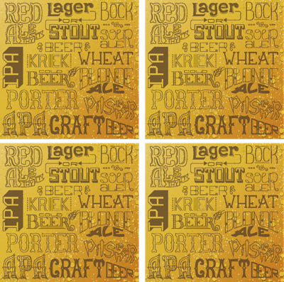 Verschillende biertypes onderzetter voor bars