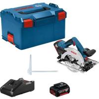 BOSCH PROFESSIONAL GKS 18V-57 G accu cirkelzaag (2 accu's 4.0Ah, GAL 18V-40 lader en L-Case)
